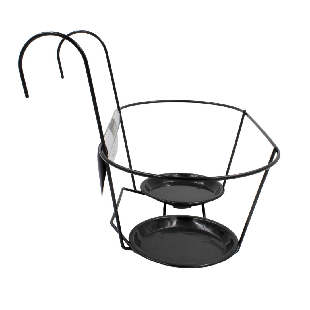 Suport metalic dublu ghiveci flori 39x26 cm — imaginea 2