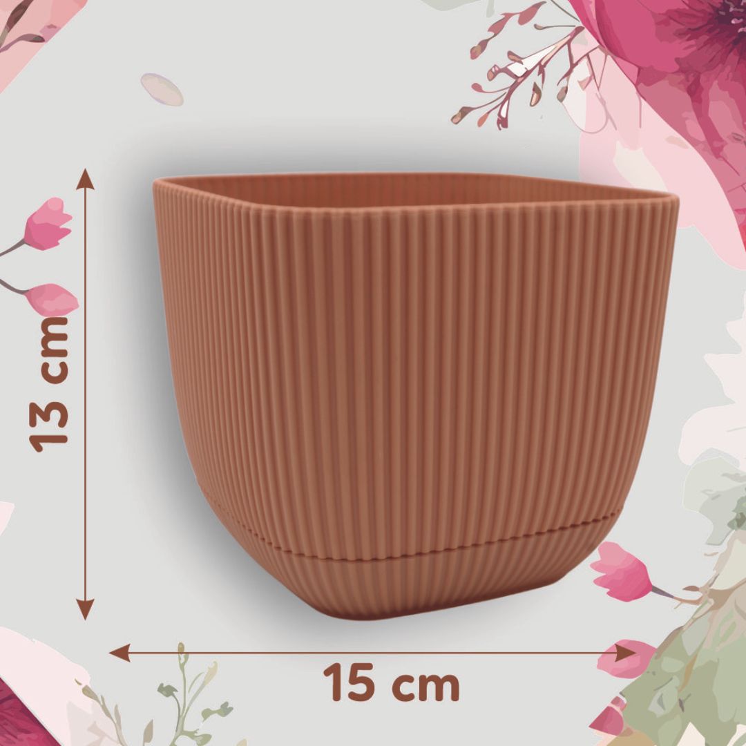 Ghiveci pentru flori 1800 ml plastic caramiziu — imaginea 2
