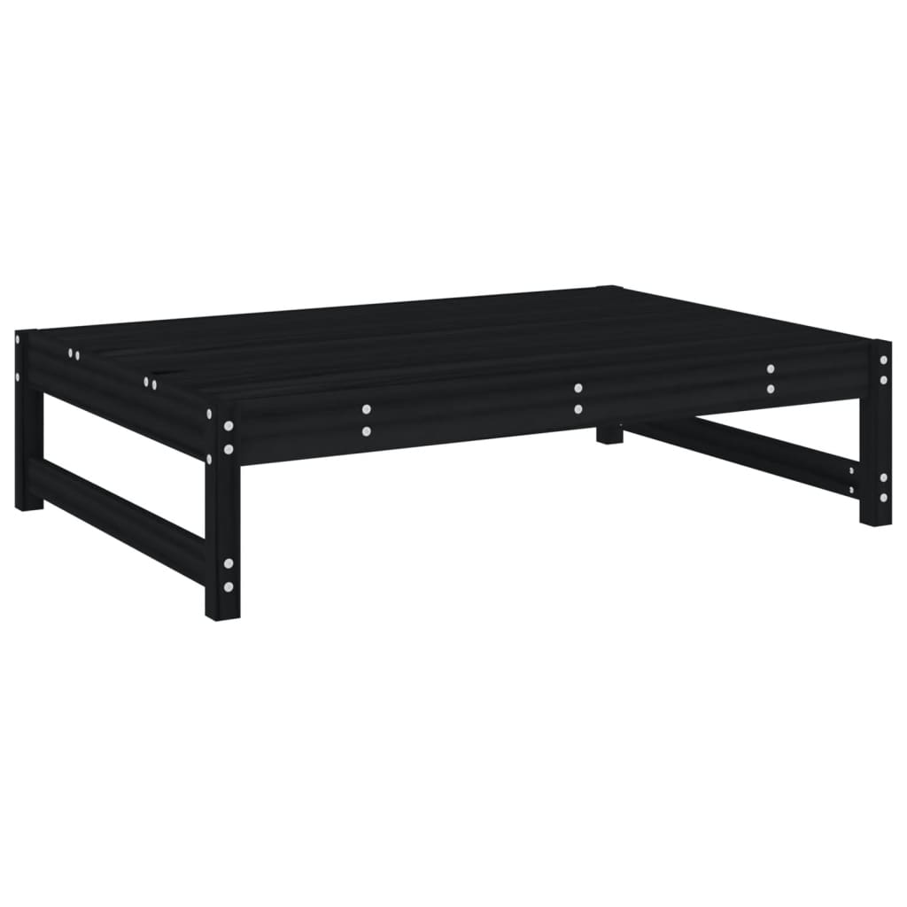 Set mobilier relaxare de gradina 4 piese, negru, lemn masiv pin — imaginea 4