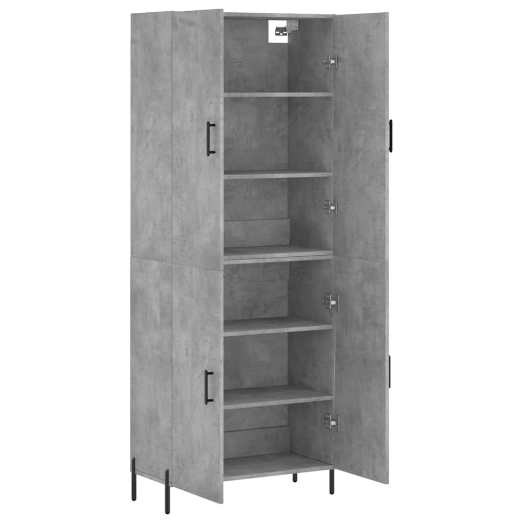 Dulap inalt, gri beton, 69,5x34x180, lemn compozit — imaginea 4
