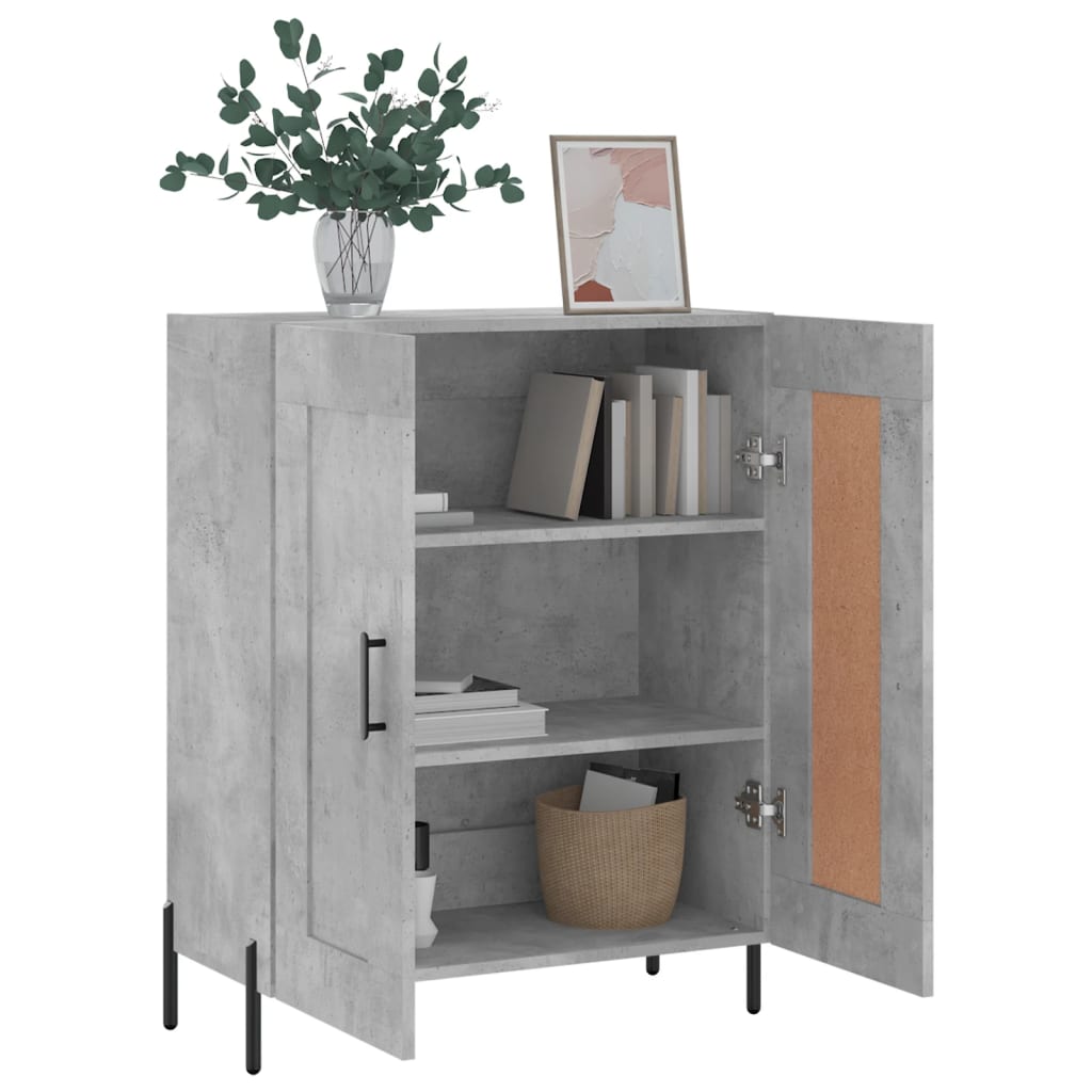 Servanta, gri beton, 69,5x34x90 cm, lemn compozit — imaginea 4