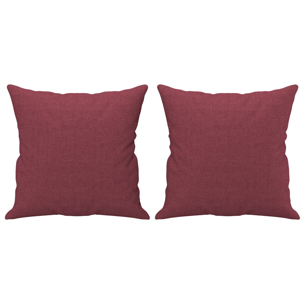 Canapea cu 2 locuri cu pernute, rosu vin, 120 cm, textil — imaginea 5