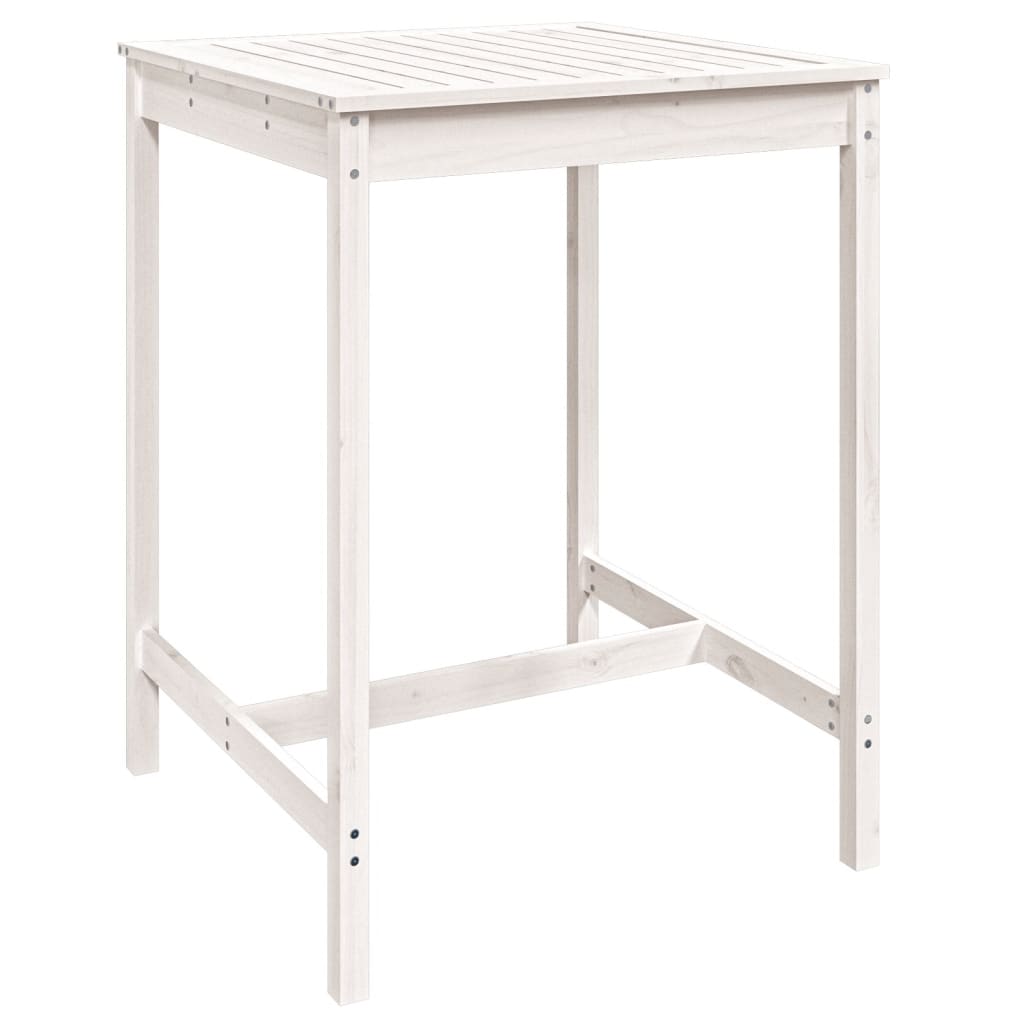 Set bar de gradina, 3 piese, alb, lemn masiv de pin — imaginea 6