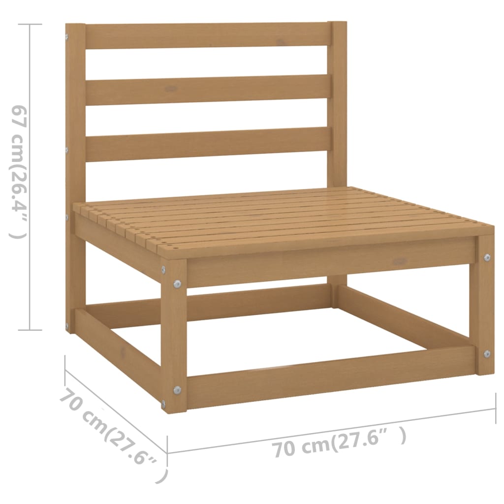 Set mobilier de gradina, 6 piese, maro miere, lemn masiv de pin — imaginea 9