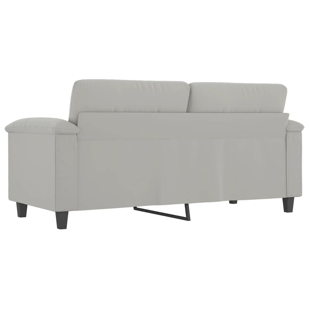 Canapea cu 2 locuri, gri deschis, 140 cm, tesatura microfibra — imaginea 5