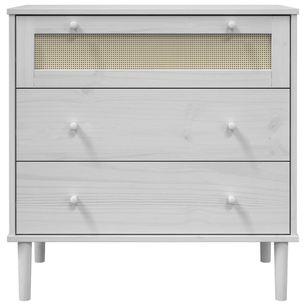 Dulap sertar SENJA ratan aspect alb 80x40x80 cm lemn masiv pin — imaginea 5