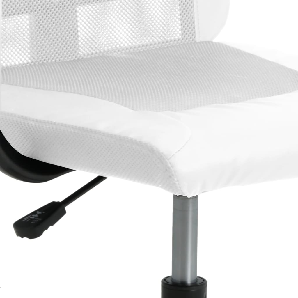 Scaun birou reglabil in inaltime, alb, piele artificiala/plasa — imaginea 7