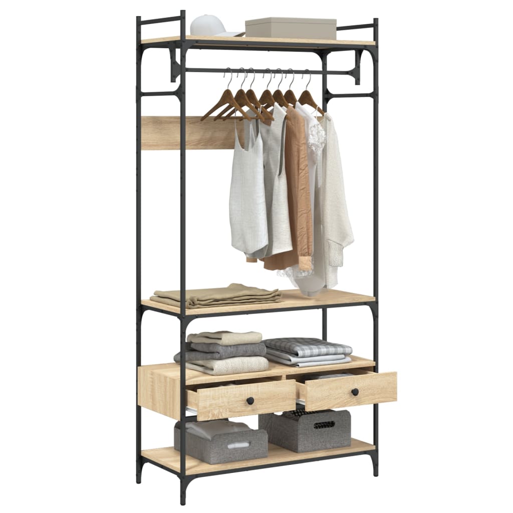 Sifonier cu sertare stejar sonoma 89x39x184,5 cm lemn compozit — imaginea 4