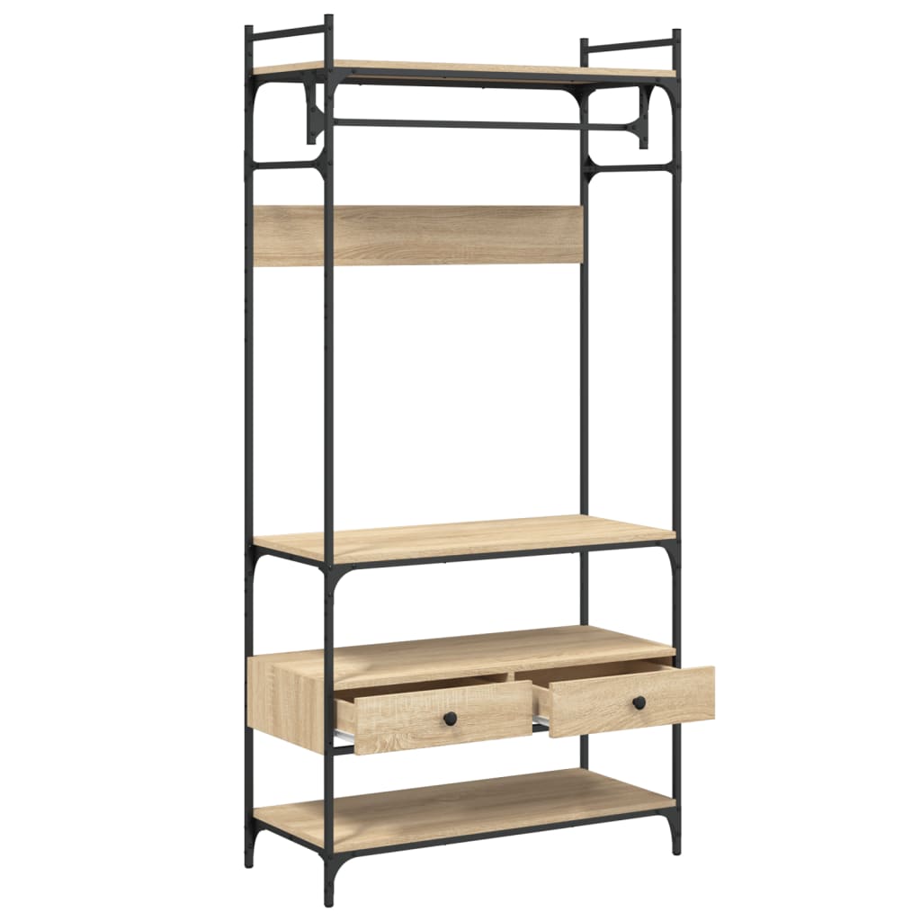 Sifonier cu sertare stejar sonoma 89x39x184,5 cm lemn compozit — imaginea 5
