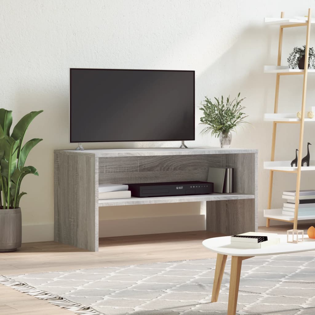 Comoda TV, gri sonoma, 80x40x40 cm, lemn prelucrat — imaginea 2