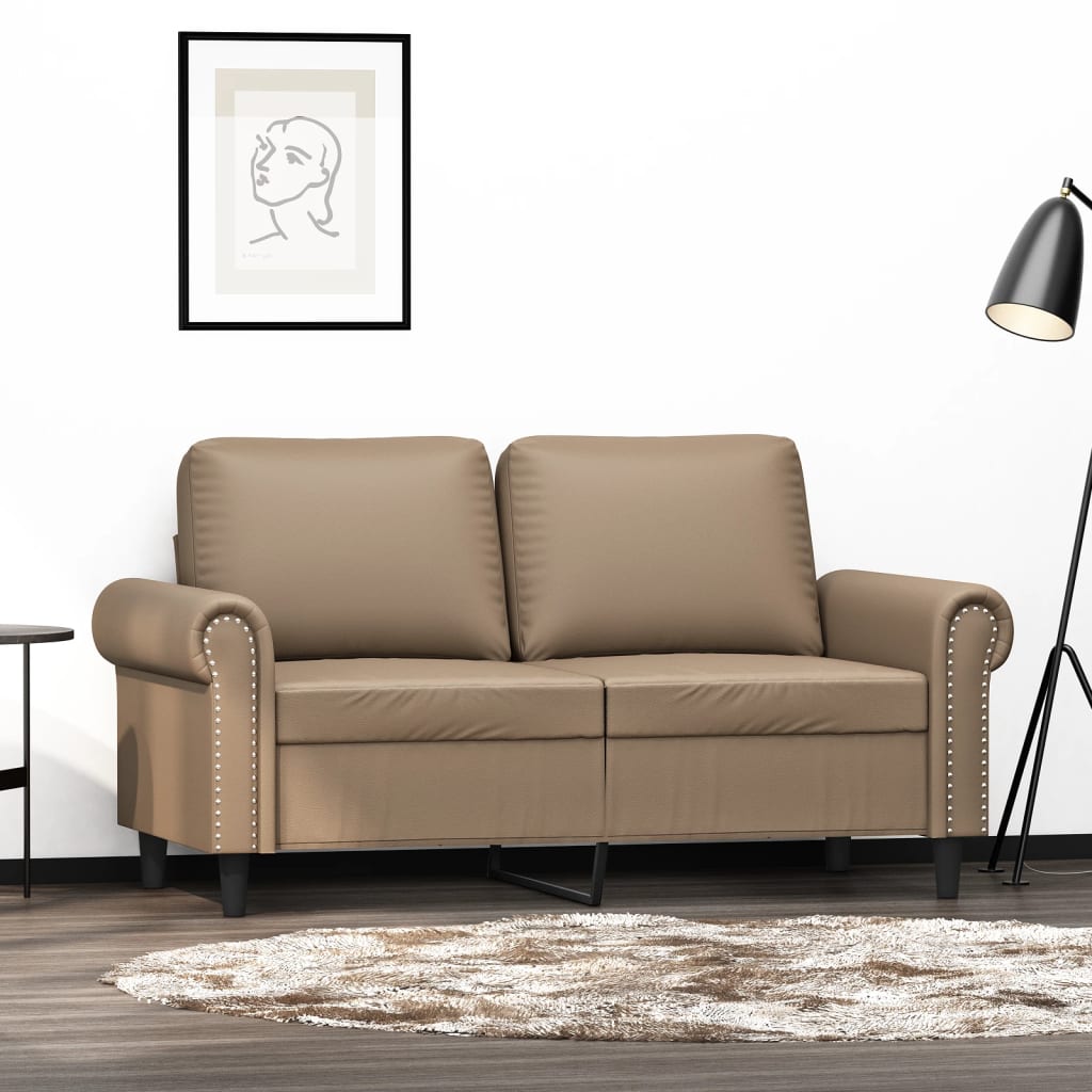 Canapea cu 2 locuri, cappuccino, 120 cm, piele ecologica — imaginea 2