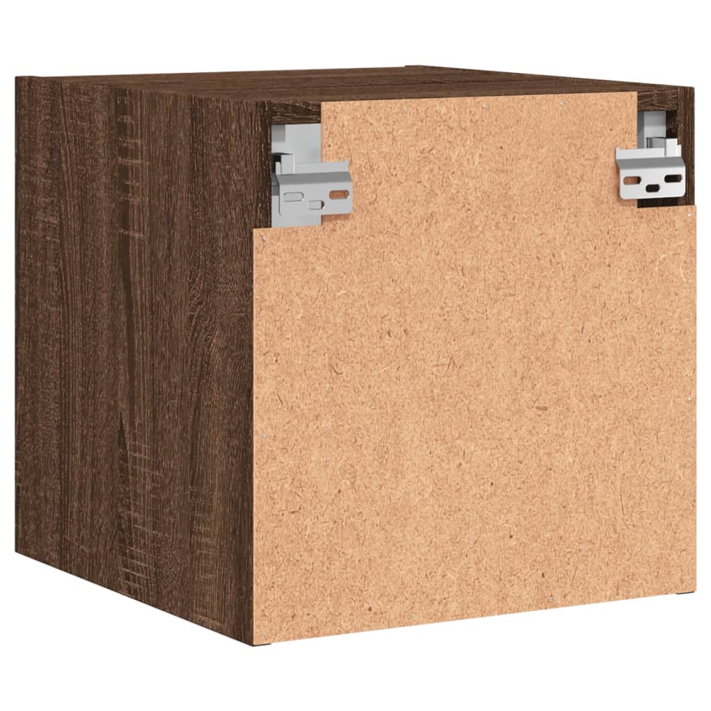 Noptiere cu usi din sticla, 2 buc., stejar maro, 35x37x35 cm — imaginea 9