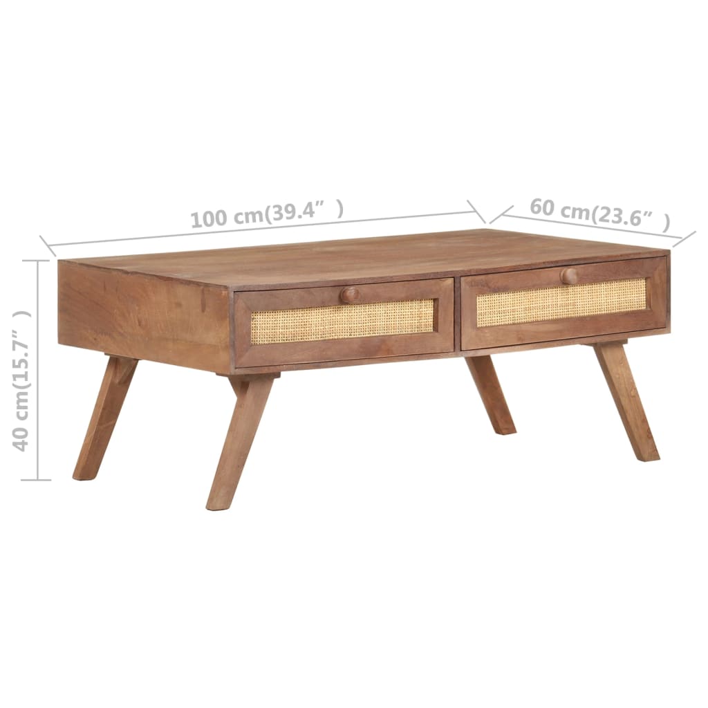 Masuta de cafea, 100x60x40 cm, lemn masiv de mango — imaginea 8