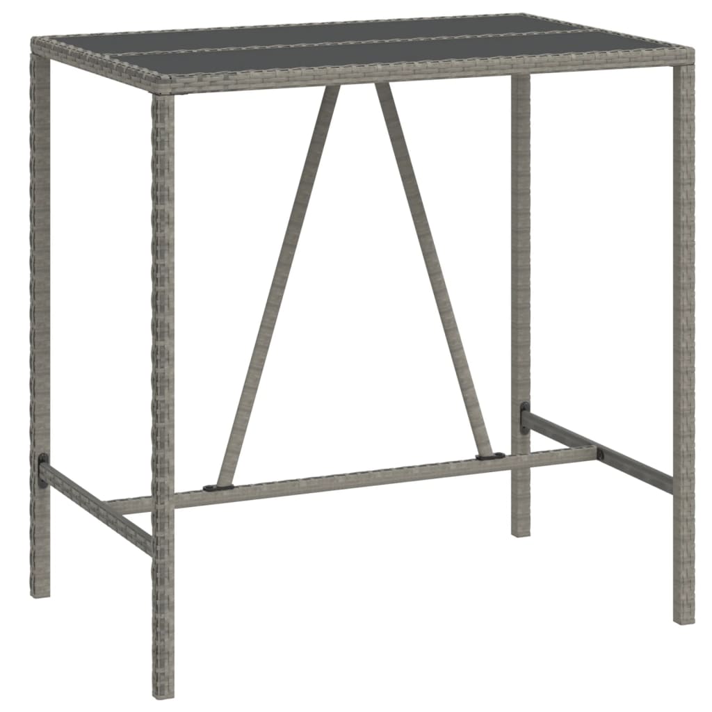 Set mobilier bar de gradina, cu perne, 5 piese, gri, poliratan — imaginea 4