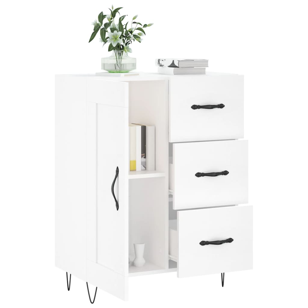 Servanta, alb, 69,5x34x90 cm, lemn compozit — imaginea 4