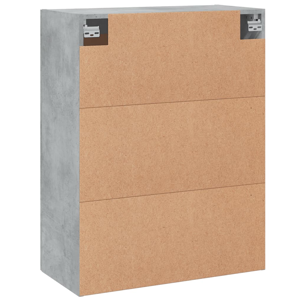 Dulap pe perete, gri beton, 69,5x34x90 cm, lemn prelucrat — imaginea 9