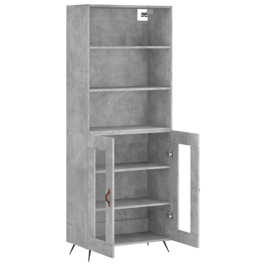 Dulap inalt, gri beton, 69,5x34x180, lemn compozit — imaginea 4