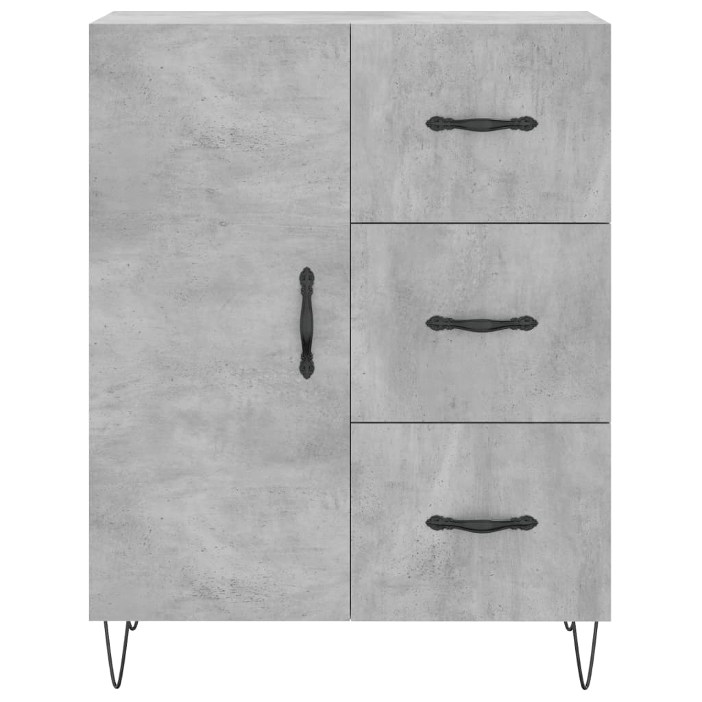 Dulap inalt, gri beton, 69,5x34x180, lemn compozit — imaginea 8