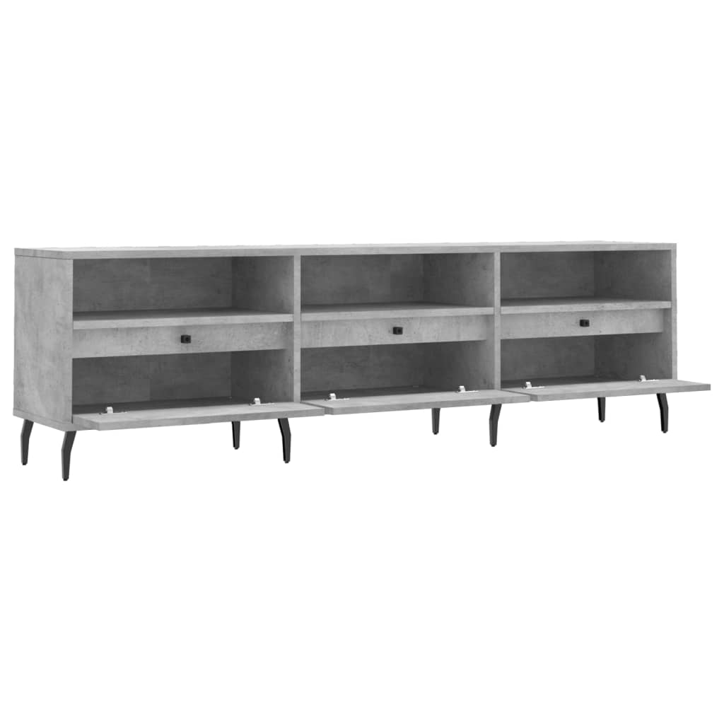 Comoda TV, gri beton, 150x30x44,5 cm, lemn prelucrat — imaginea 6