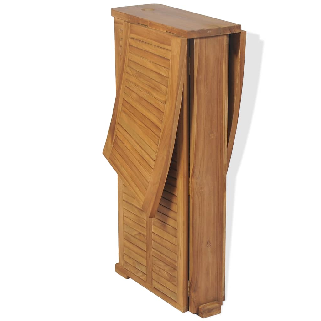Set de bar cu scaune pliabile, 3 piese, lemn masiv de tec — imaginea 5