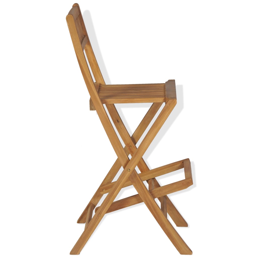 Set de bar cu scaune pliabile, 3 piese, lemn masiv de tec — imaginea 10