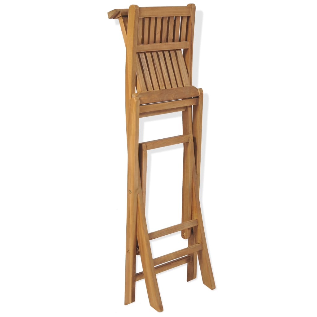 Set de bar cu scaune pliabile, 3 piese, lemn masiv de tec — imaginea 11