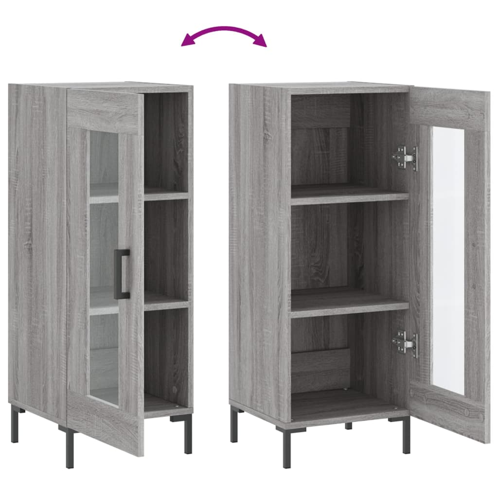 Servanta, gri sonoma, 34,5x34x90 cm, lemn compozit — imaginea 9