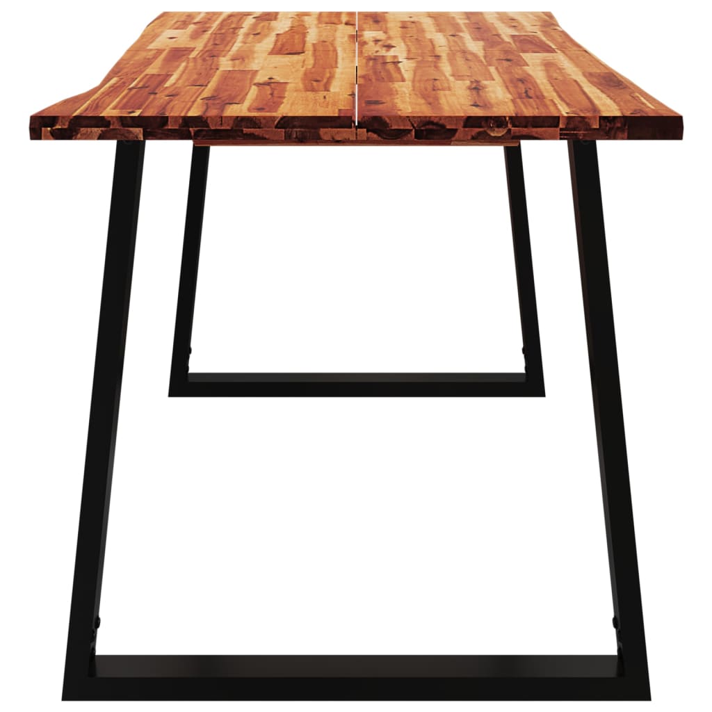 Masa cu margini naturale, 140x80x75 cm, lemn masiv de acacia — imaginea 5
