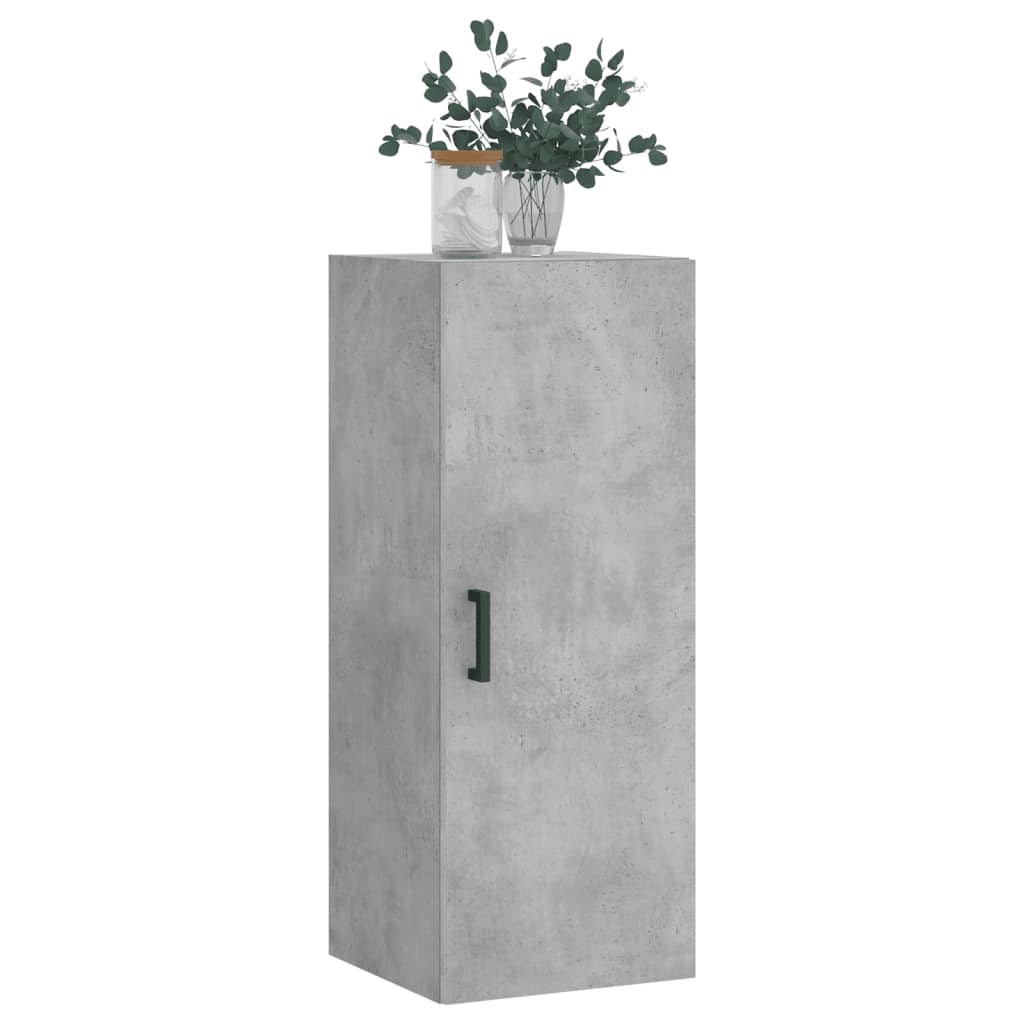 Dulap montat pe perete, gri beton, 34,5x34x90 cm — imaginea 4