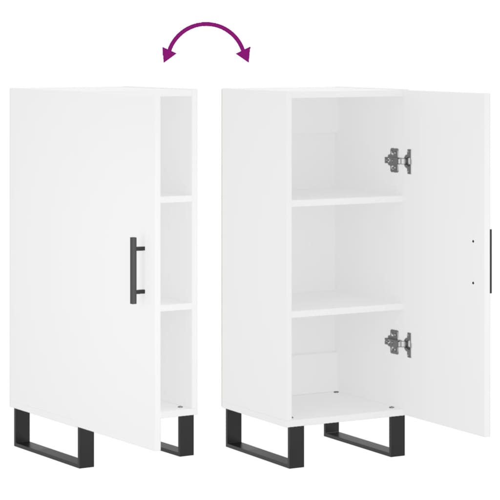 Servanta, alb, 34,5x34x90 cm, lemn compozit — imaginea 9