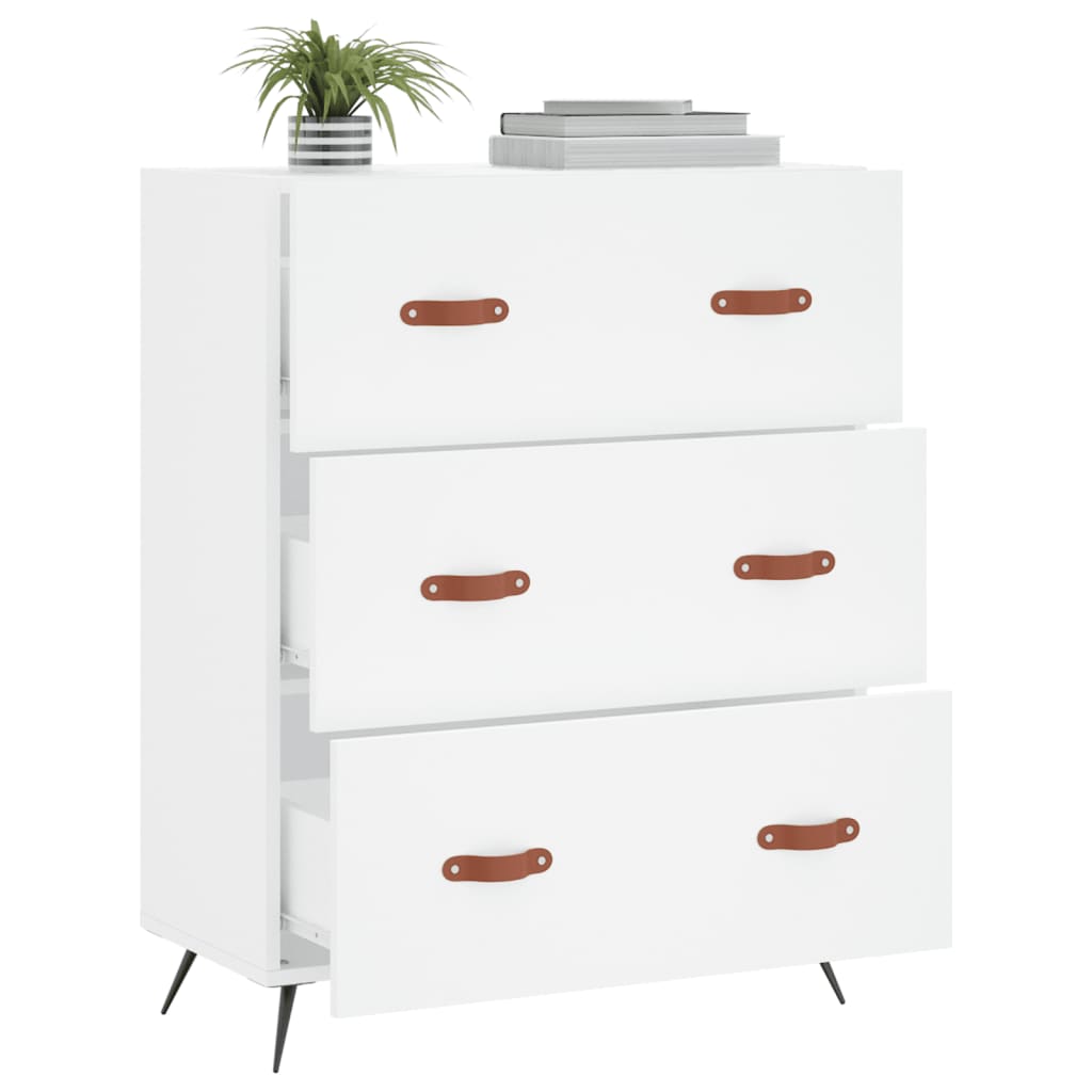 Comoda cu sertare, alb, 69,5x34x90 cm, lemn compozit — imaginea 4