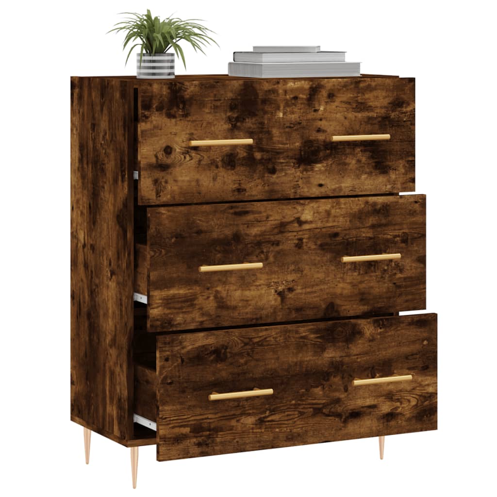 Servanta, stejar fumuriu, 69,5x34x90 cm, lemn compozit — imaginea 4