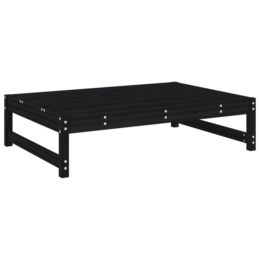 Set Set mobilier relaxare gradina 5 piese negru lemn masiv pin — imaginea 4