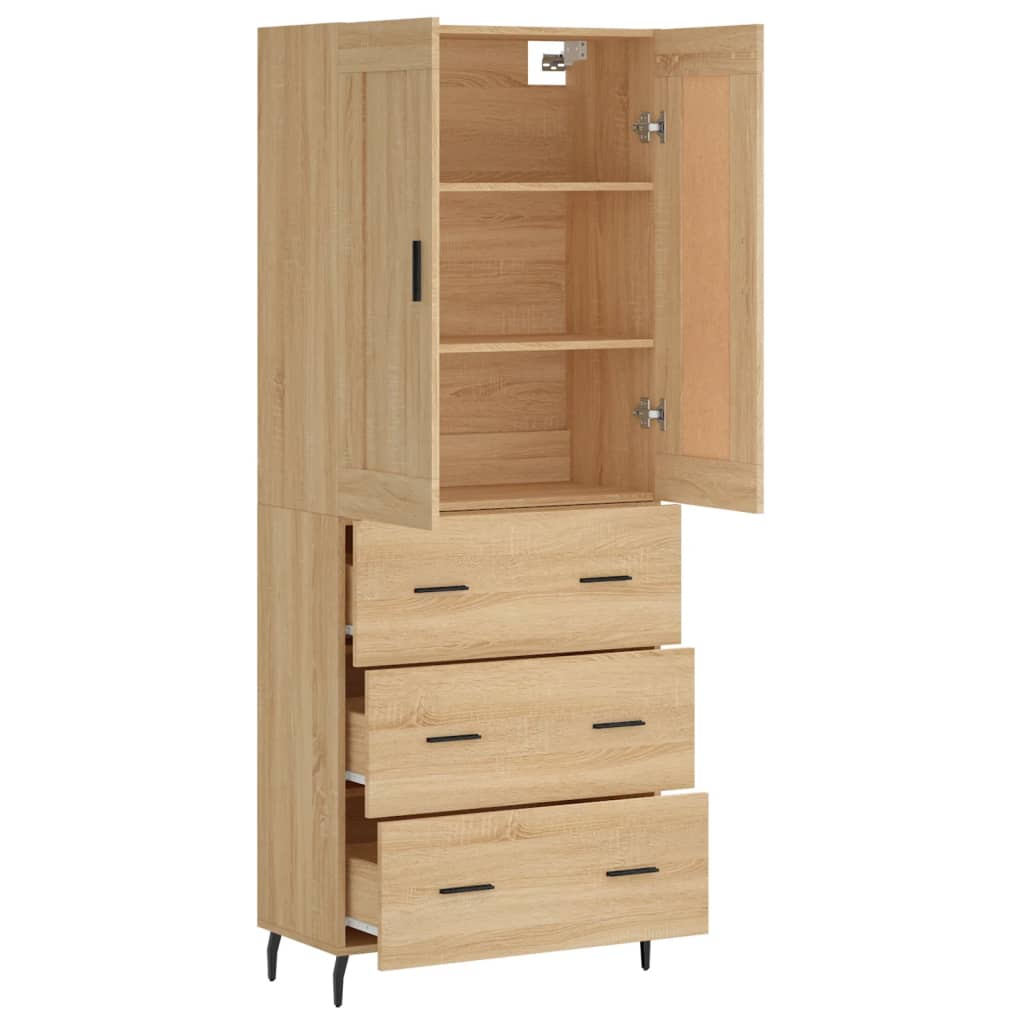 Dulap inalt, stejar sonoma, 69,5x34x180 cm, lemn compozit — imaginea 4