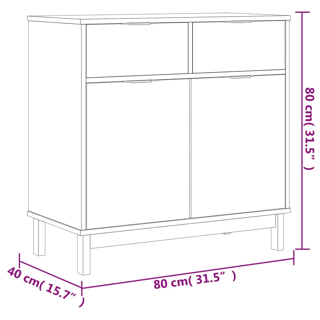 Servanta FLAM, 80x40x80 cm, lemn masiv de pin — imaginea 10
