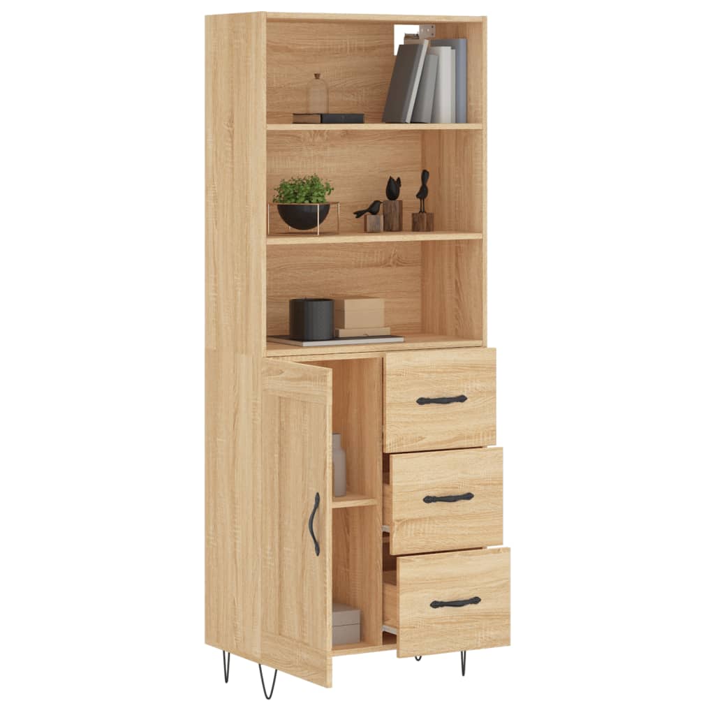 Dulap inalt, stejar sonoma, 69,5x34x180 cm, lemn compozit — imaginea 3