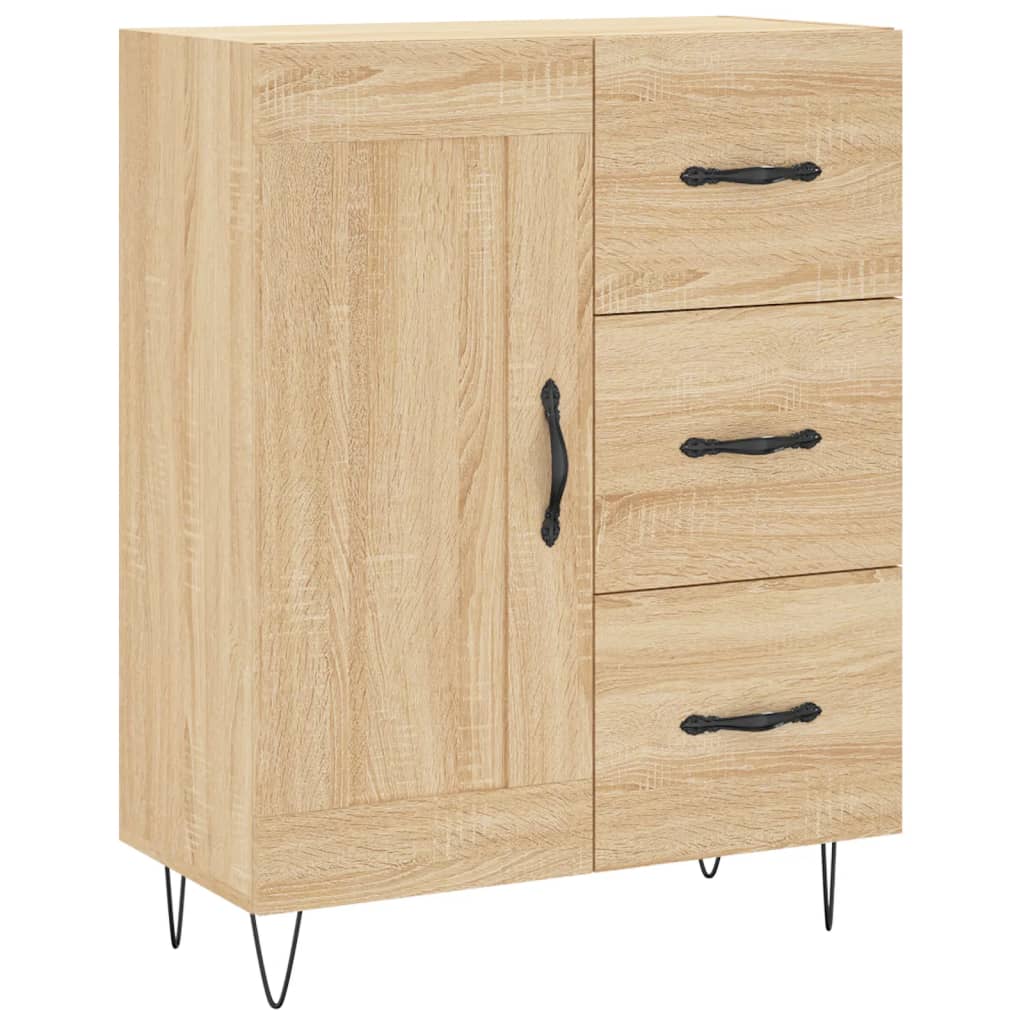 Dulap inalt, stejar sonoma, 69,5x34x180 cm, lemn compozit — imaginea 7