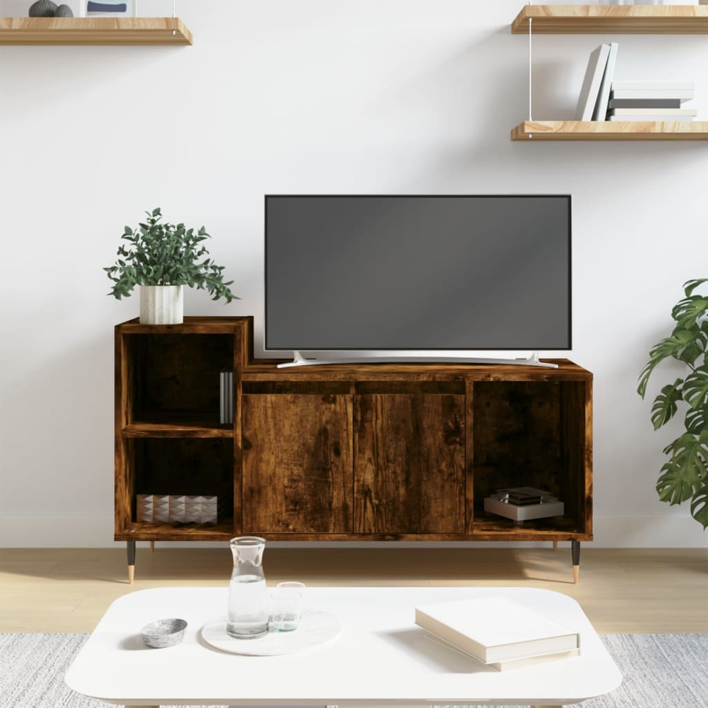 Comoda TV, stejar fumuriu, 100x35x55 cm, lemn prelucrat — imaginea 2