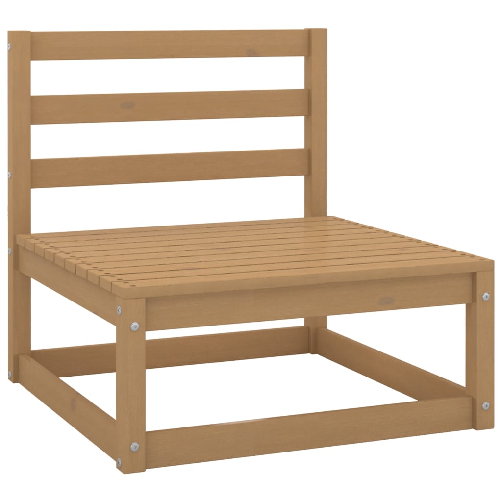Set mobilier de gradina, 7 piese, maro miere, lemn masiv de pin — imaginea 6