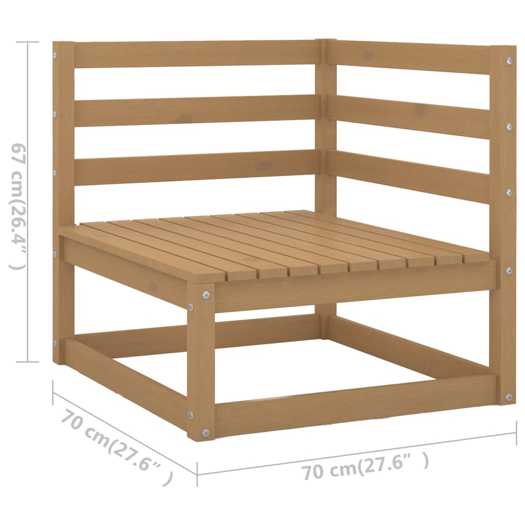 Set mobilier de gradina, 7 piese, maro miere, lemn masiv de pin — imaginea 10