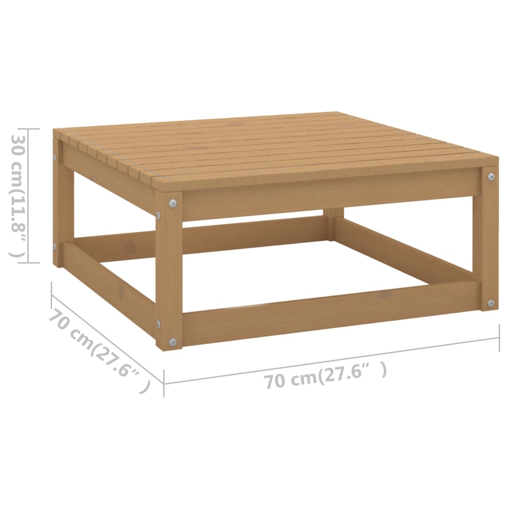 Set mobilier de gradina, 7 piese, maro miere, lemn masiv de pin — imaginea 12