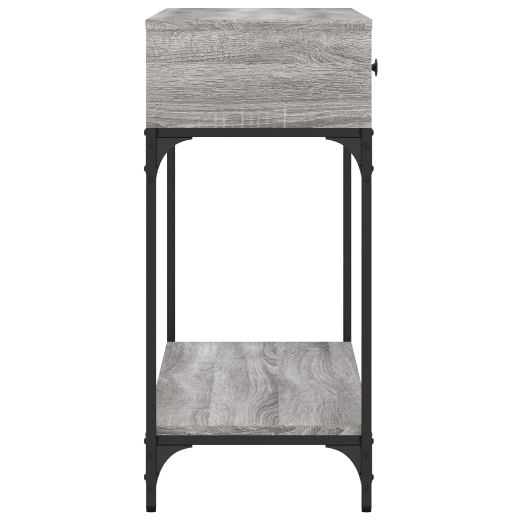 Masuta consola, gri sonoma, 100x34,5x75 cm, lemn prelucrat — imaginea 5