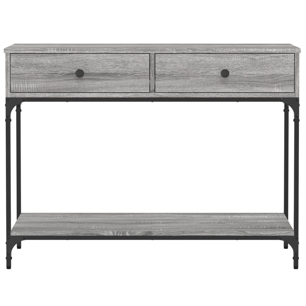 Masuta consola, gri sonoma, 100x34,5x75 cm, lemn prelucrat — imaginea 6