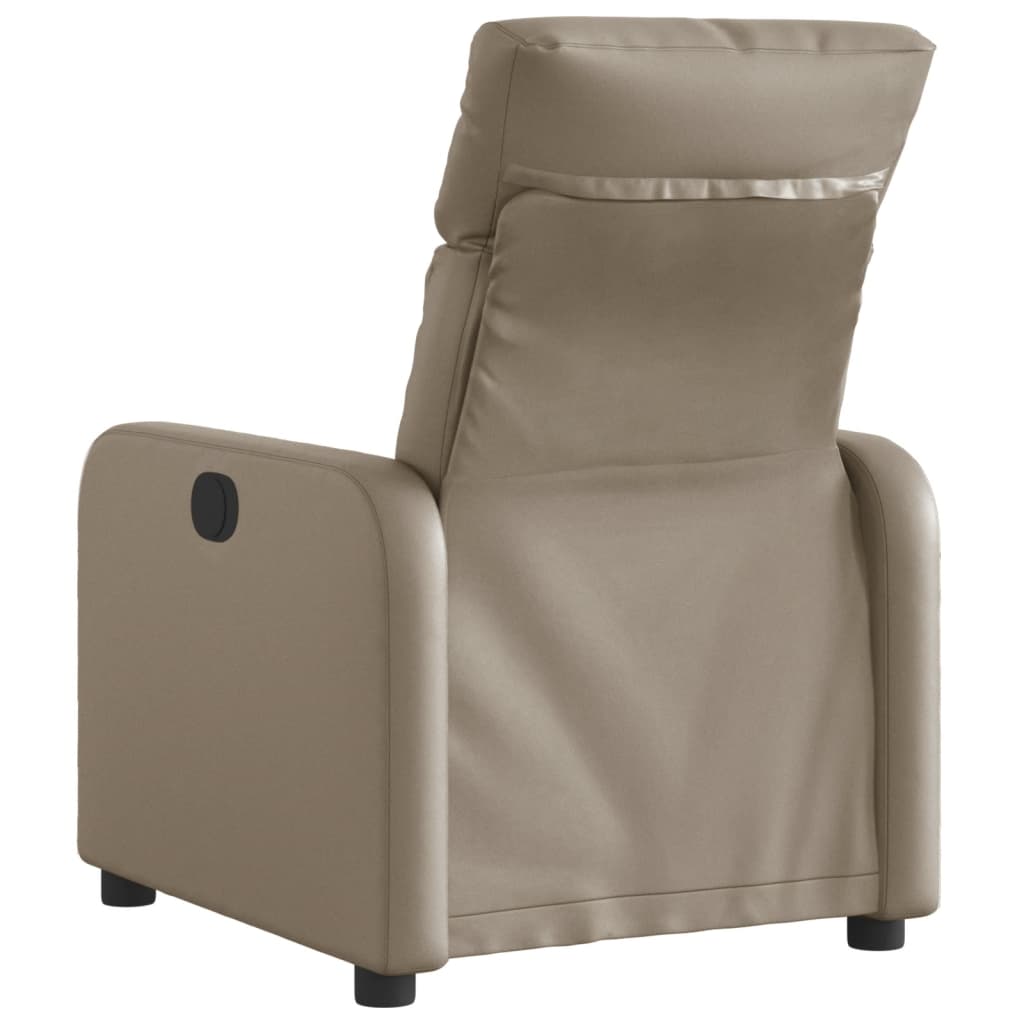 Fotoliu rabatabil electric, cappuccino, piele ecologica — imaginea 4