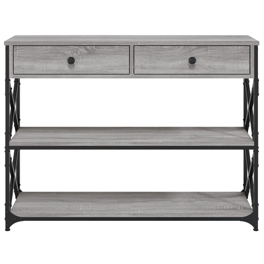Masuta consola, gri sonoma, 100x28x75 cm, lemn prelucrat — imaginea 6