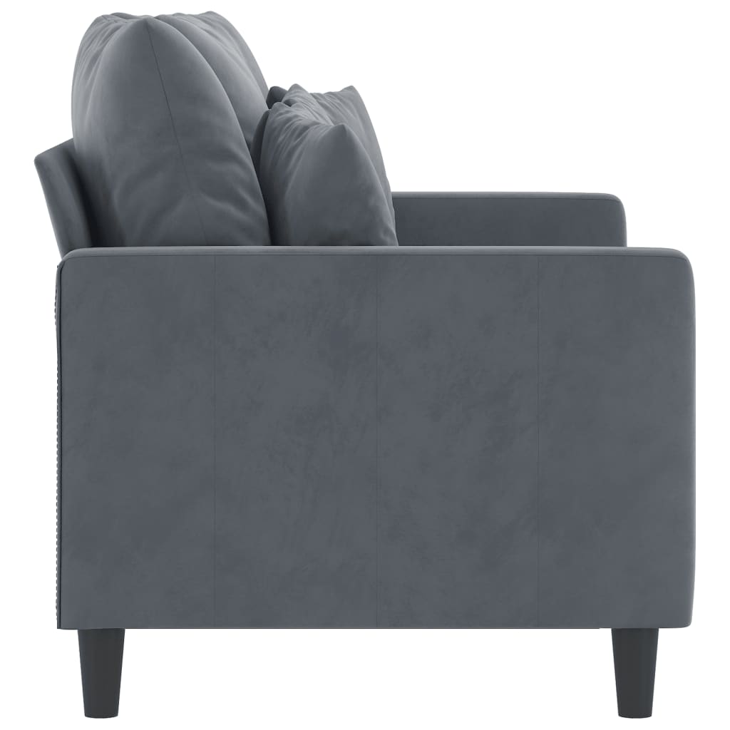 Canapea cu 2 locuri, gri inchis, 120 cm, catifea — imaginea 4