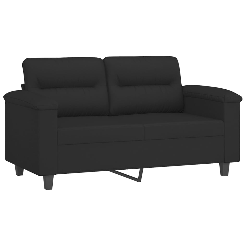 Canapea cu 2 locuri, cu perne, negru, 120 cm, microfibra — imaginea 4