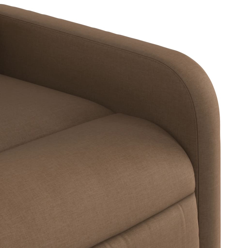 Fotoliu rabatabil cu ridicare pe verticala, maro, textil — imaginea 10