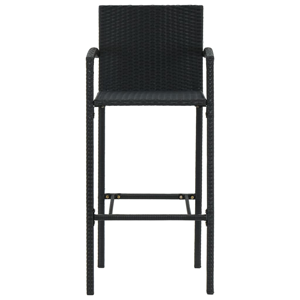 Set mobilier bar de gradina, 9 piese, negru — imaginea 9