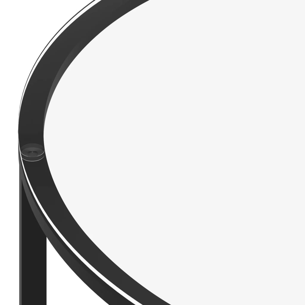 Masa de ceai, negru si transparent,70 cm, sticla securizata — imaginea 4